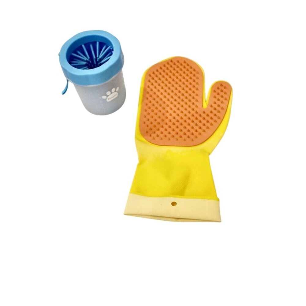 Tinioey Pet Paw Cleaner and Rinse Ace Shampoo Mitt